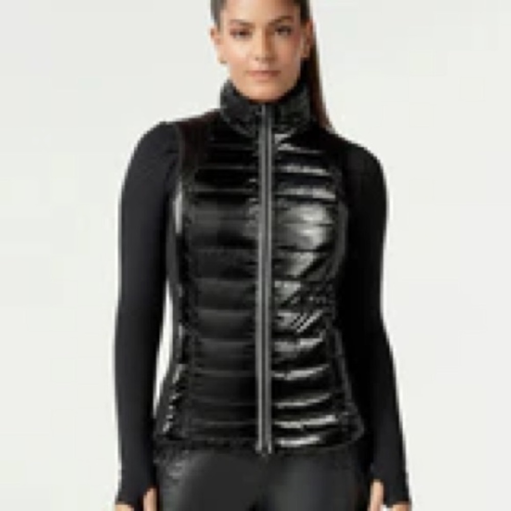 Blanc Noir Black Puffer Vest NWT